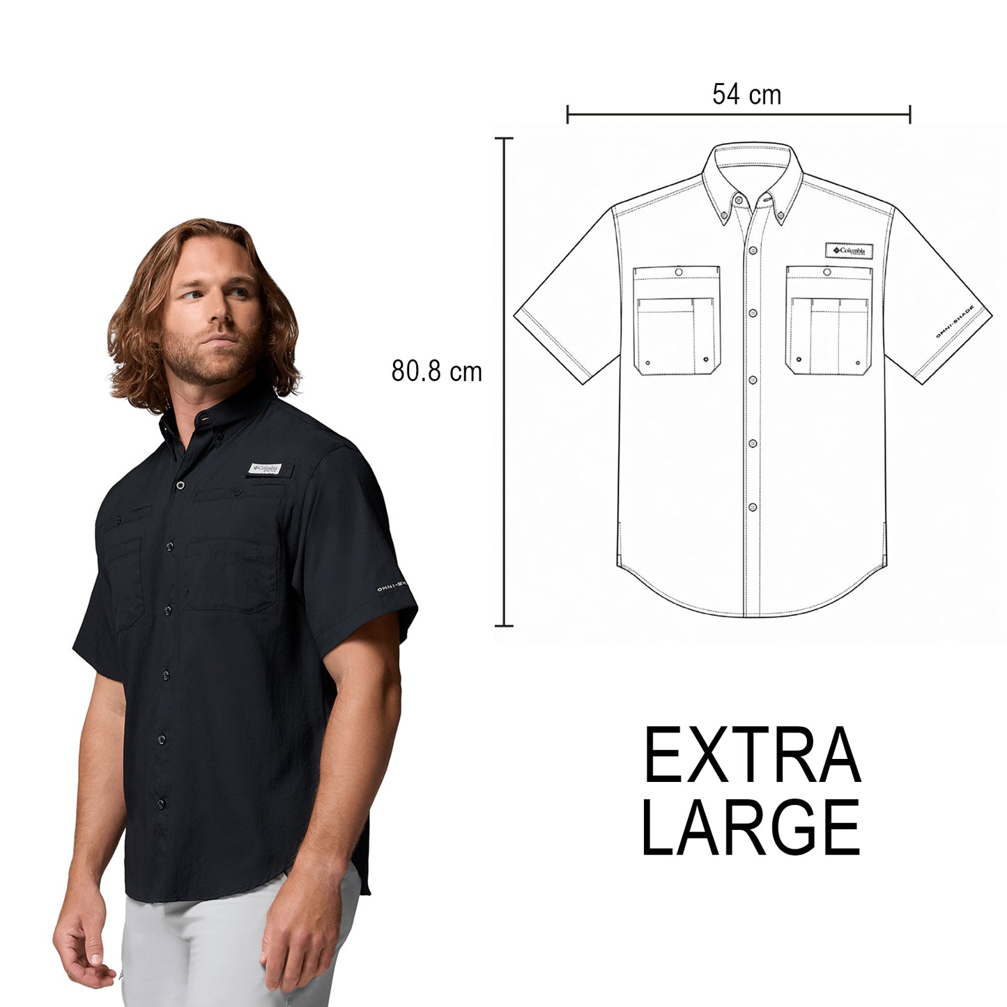 CAMISA COLUMBIA TAMIAMI MANGA CORTA CABALLERO