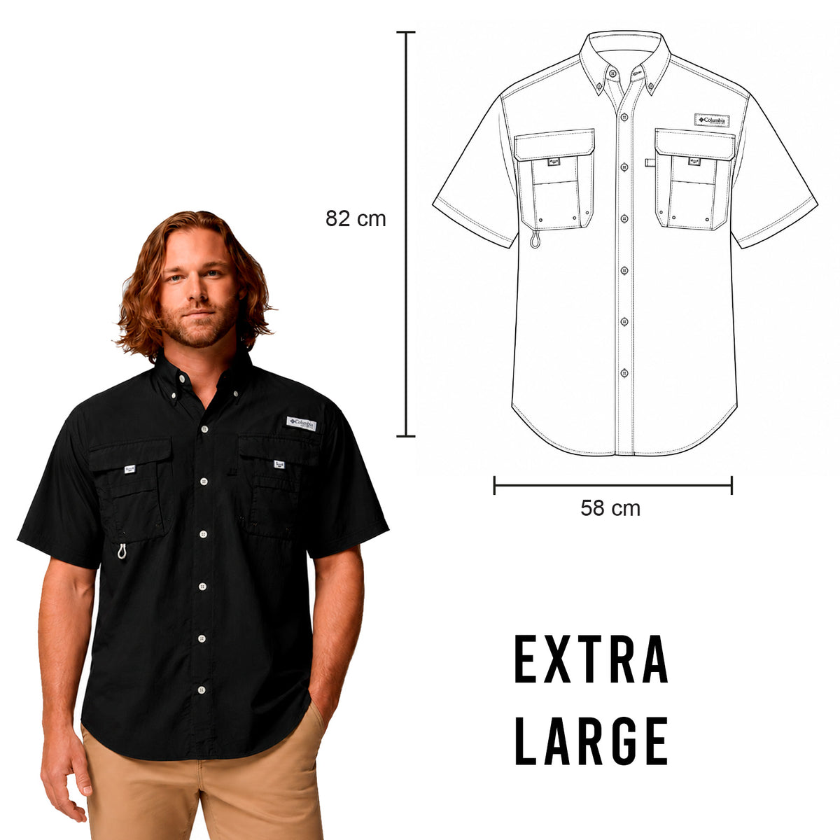 CAMISA BAHAMA MANGA CORTA COLUMBIA
