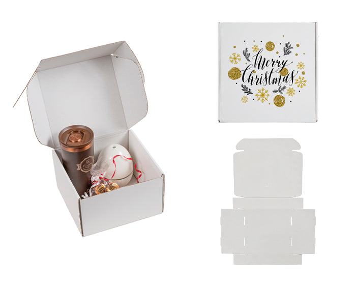 CAJA DE REGALO 20 x 20 x 12 CM BLANCA