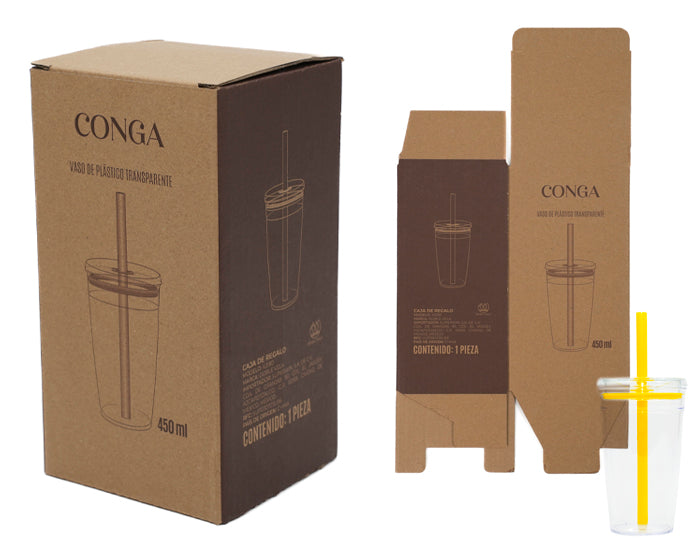 CAJA DE REGALO DE CARTÓN PARA VASO CONGA