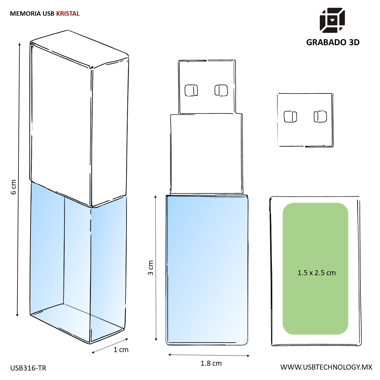 USB KRISTAL 32GB