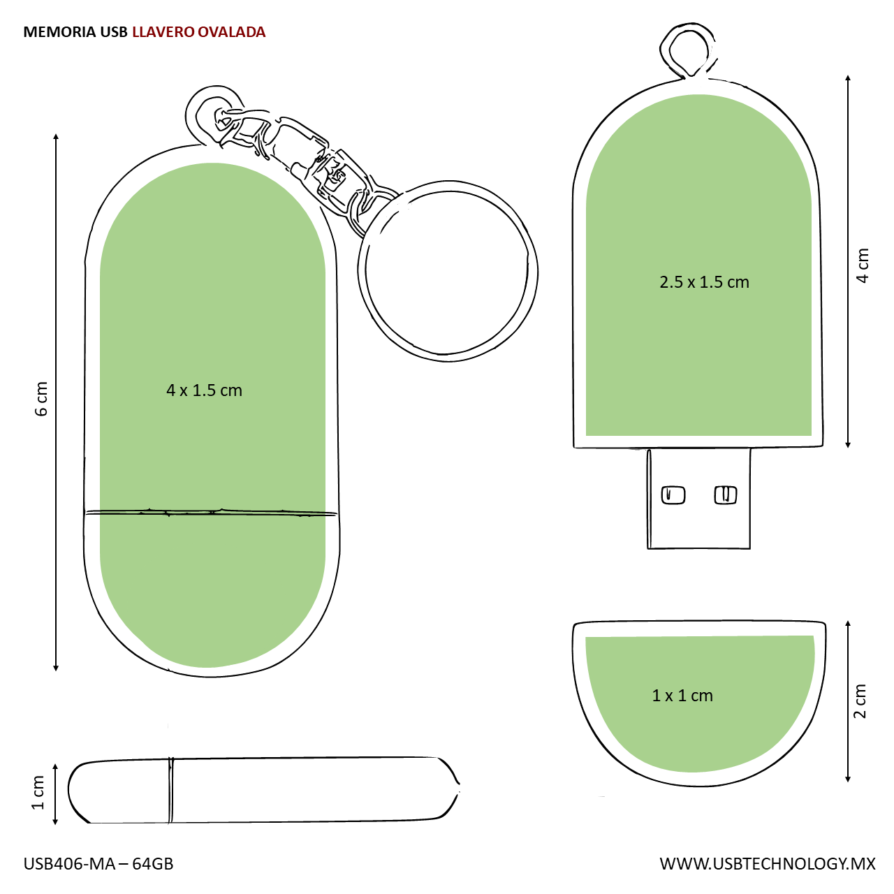 USB OVAL 64GB