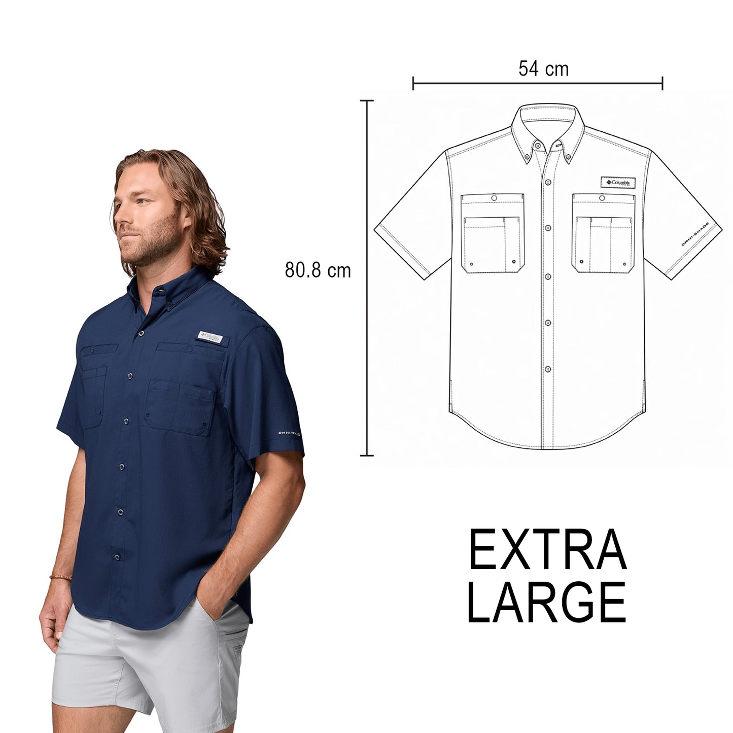 CAMISA COLUMBIA TAMIAMI MANGA CORTA CABALLERO
