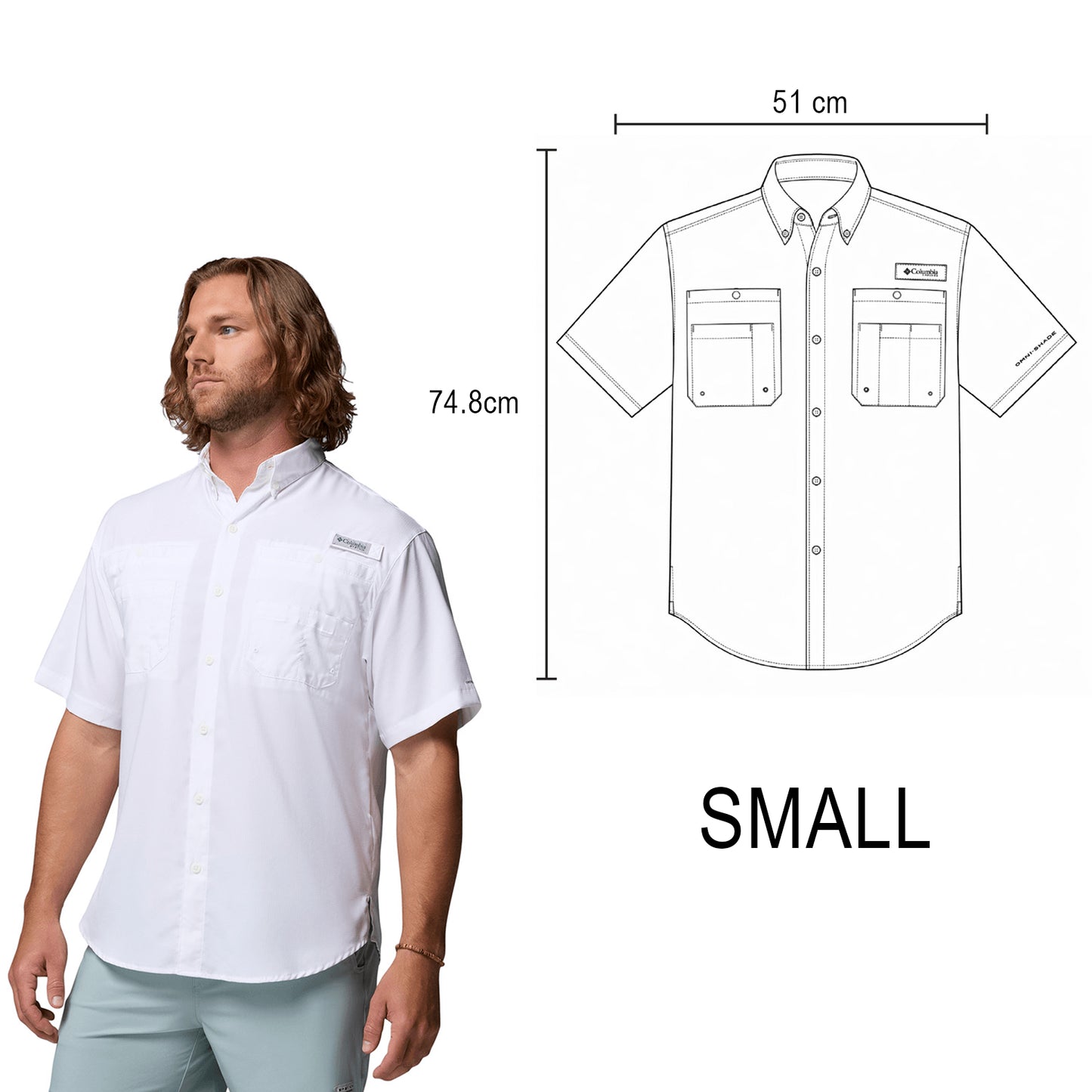 CAMISA COLUMBIA TAMIAMI MANGA CORTA CABALLERO