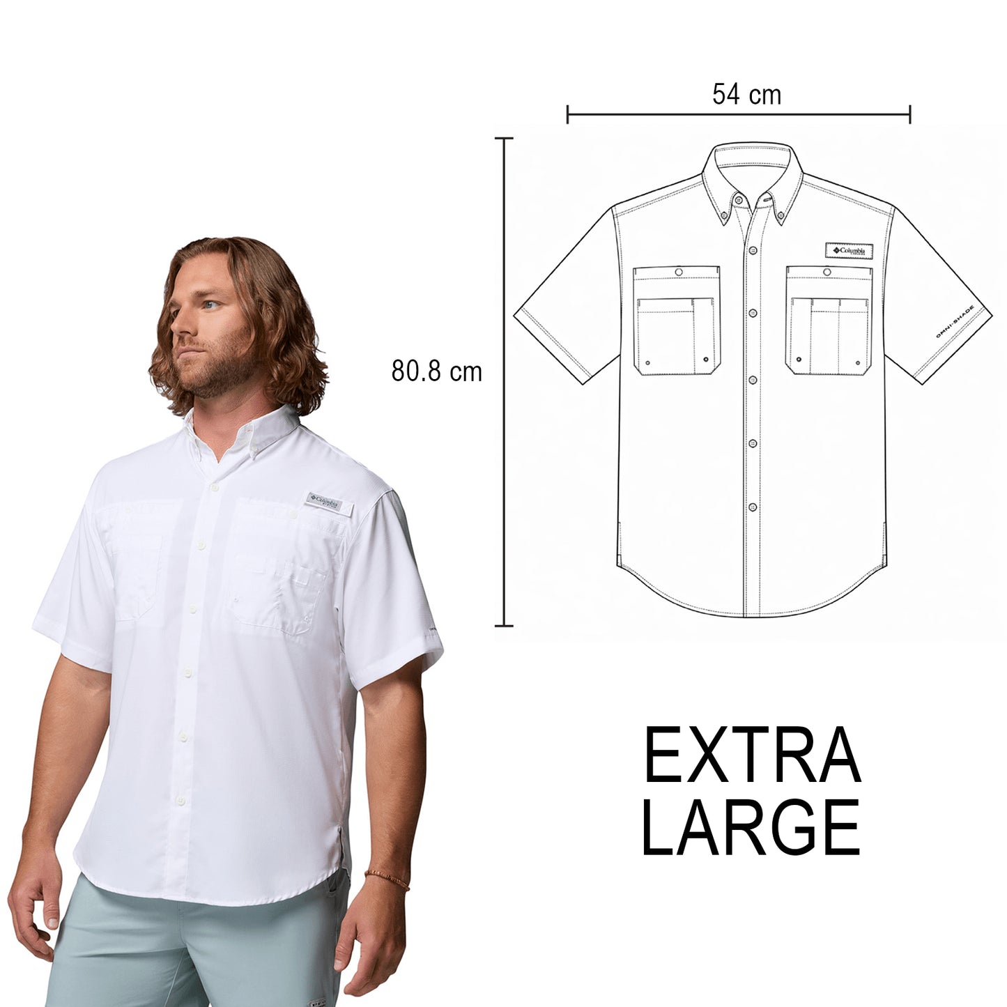 CAMISA COLUMBIA TAMIAMI MANGA CORTA CABALLERO
