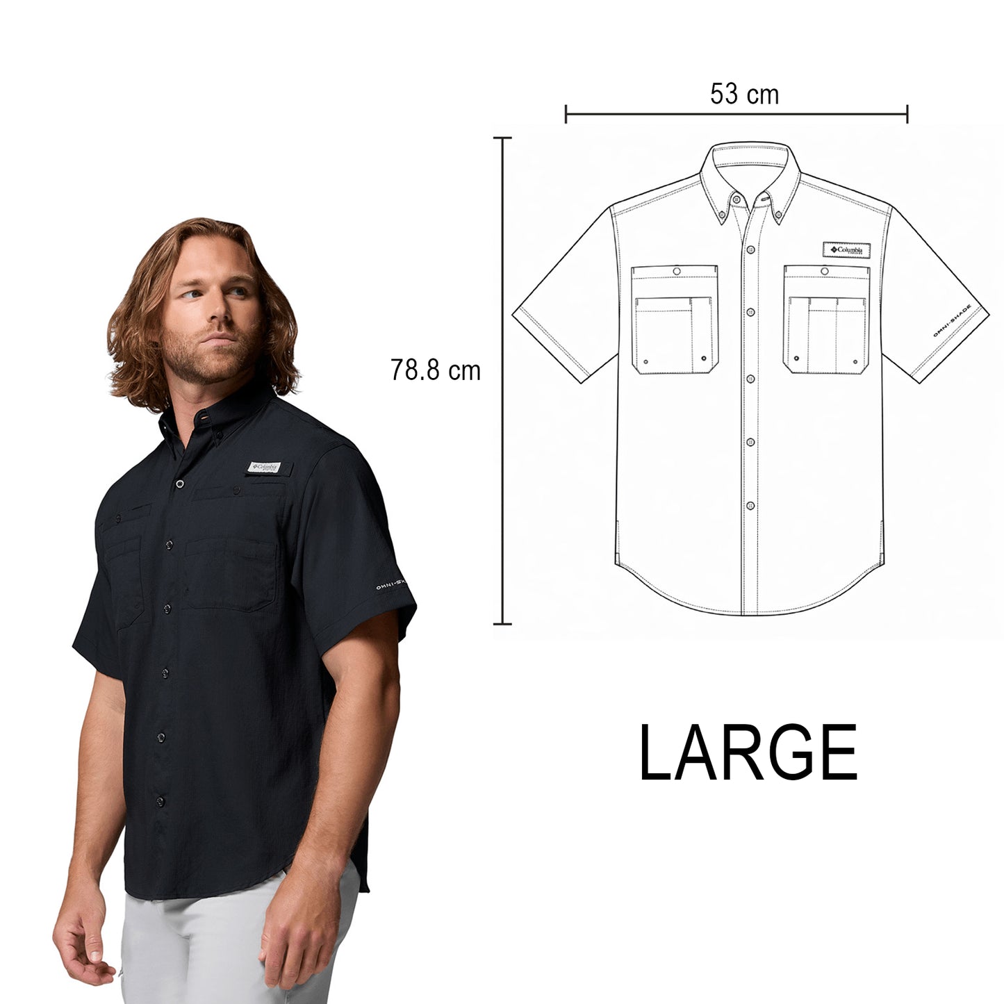 CAMISA COLUMBIA TAMIAMI MANGA CORTA CABALLERO