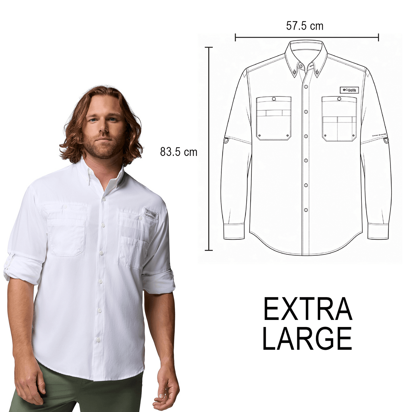 CAMISA TAMIAMI COLUMBIA MANGA LARGA CABALLERO