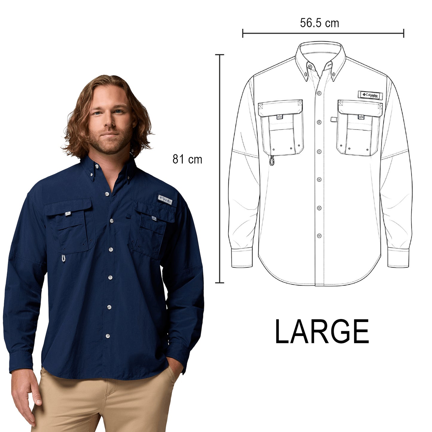 CAMISA BAHAMA MANGA LARGA COLUMBIA