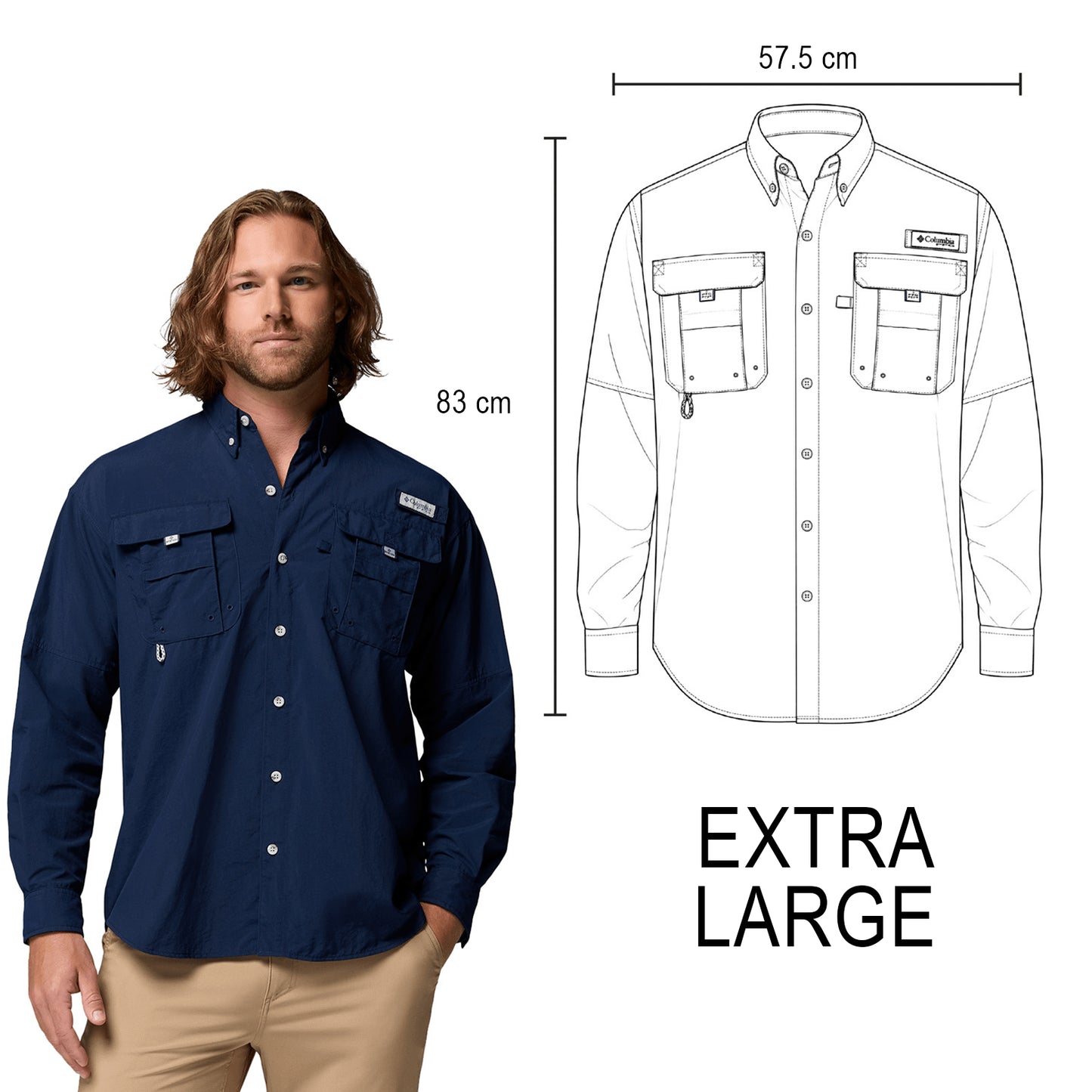 CAMISA BAHAMA MANGA LARGA COLUMBIA