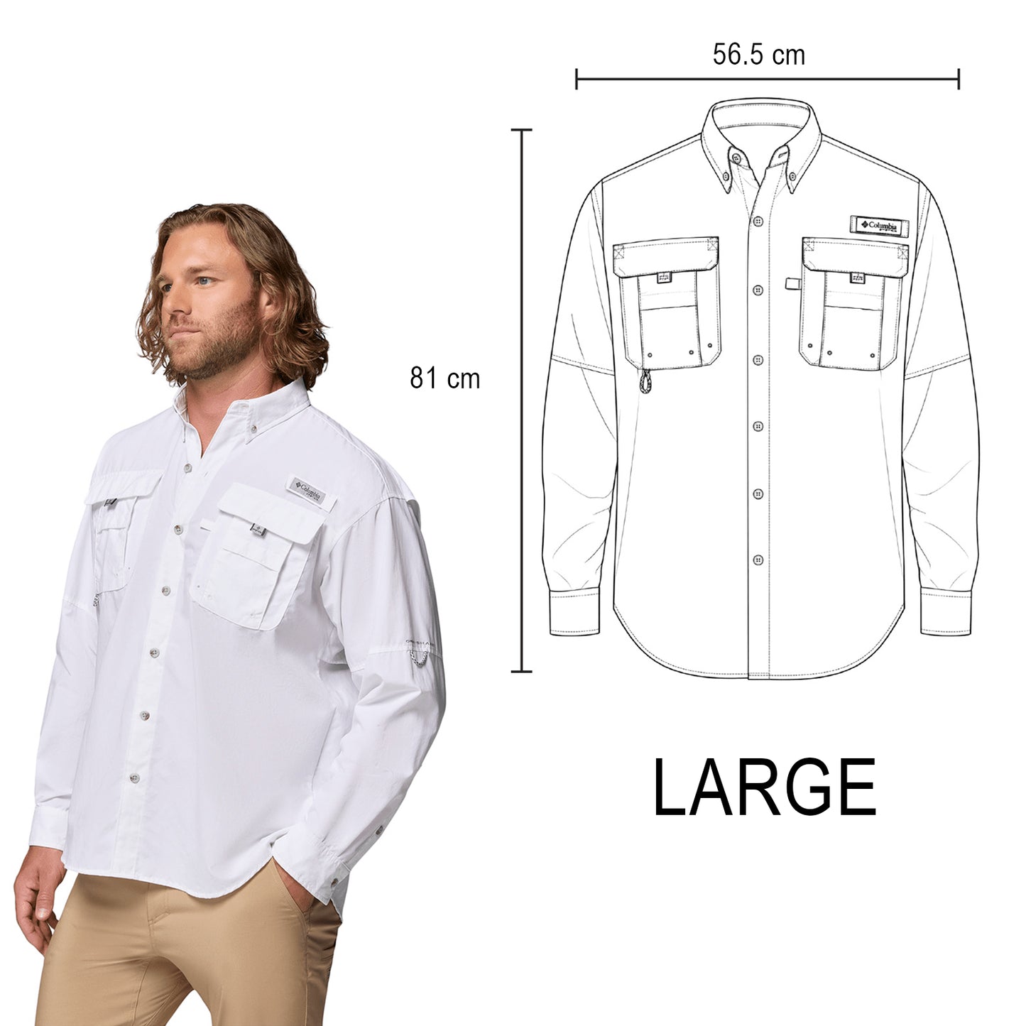 CAMISA BAHAMA MANGA LARGA COLUMBIA