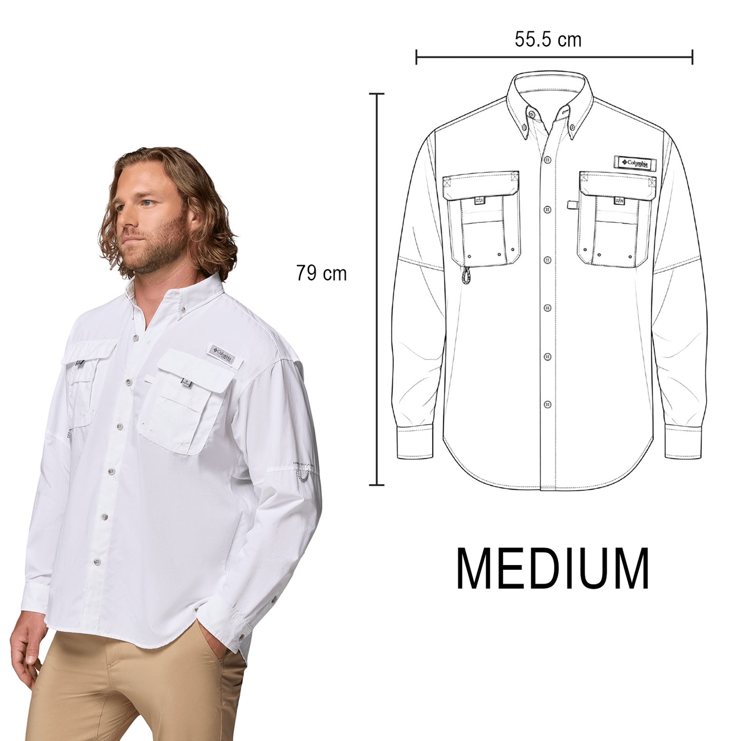 CAMISA BAHAMA MANGA LARGA COLUMBIA