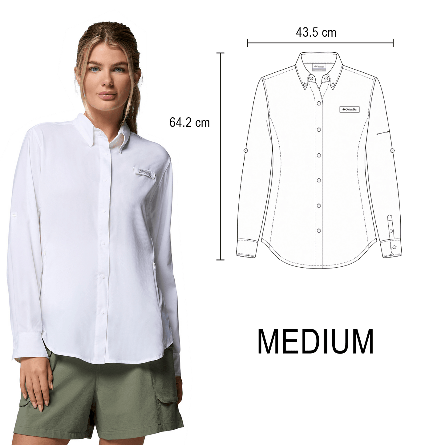 CAMISA TAMIAMI MANGA LARGA COLUMBIA DAMA
