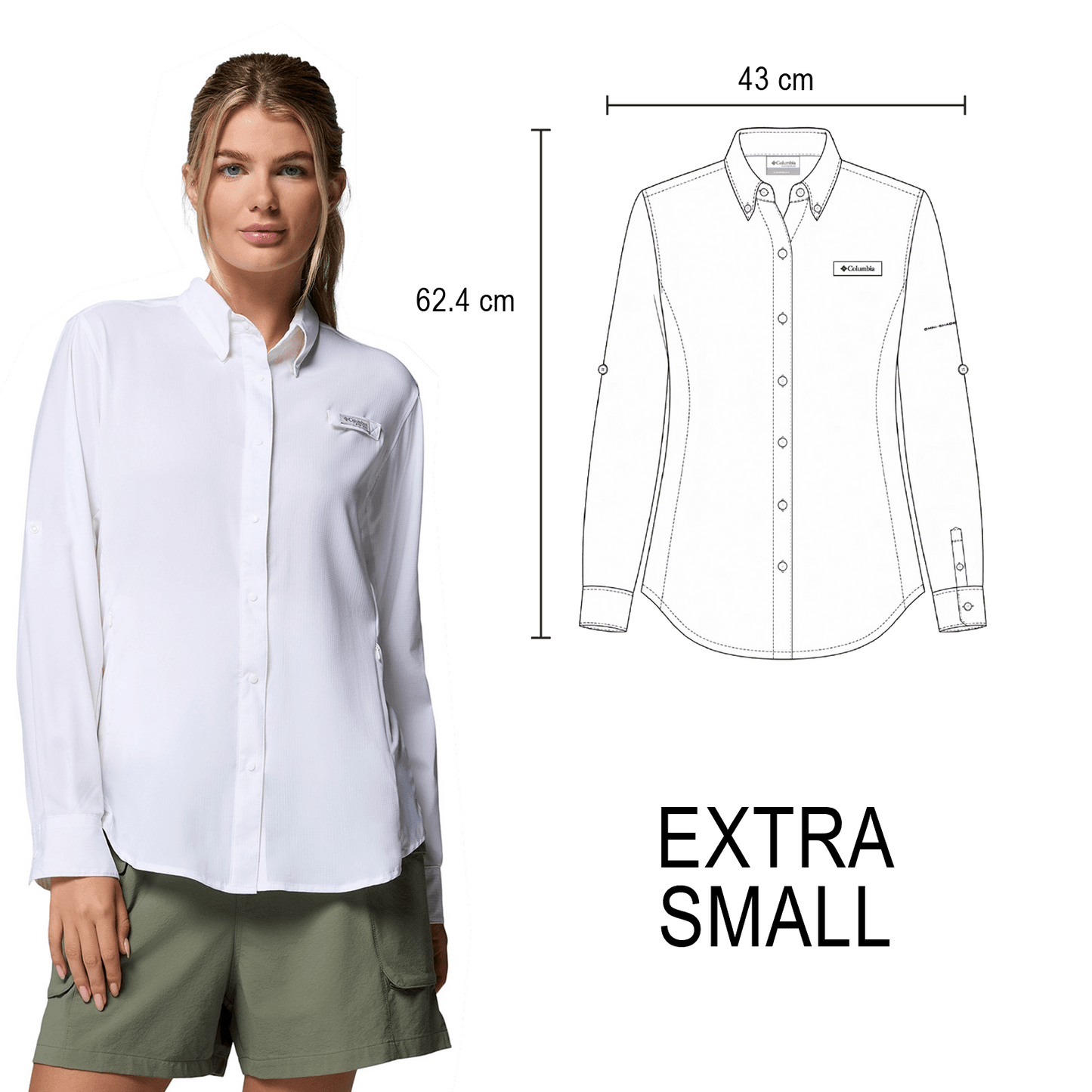 CAMISA TAMIAMI MANGA LARGA COLUMBIA DAMA