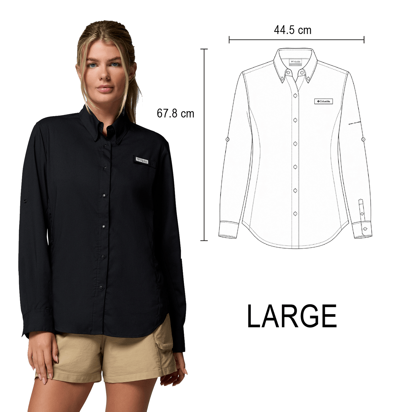 CAMISA TAMIAMI MANGA LARGA COLUMBIA DAMA