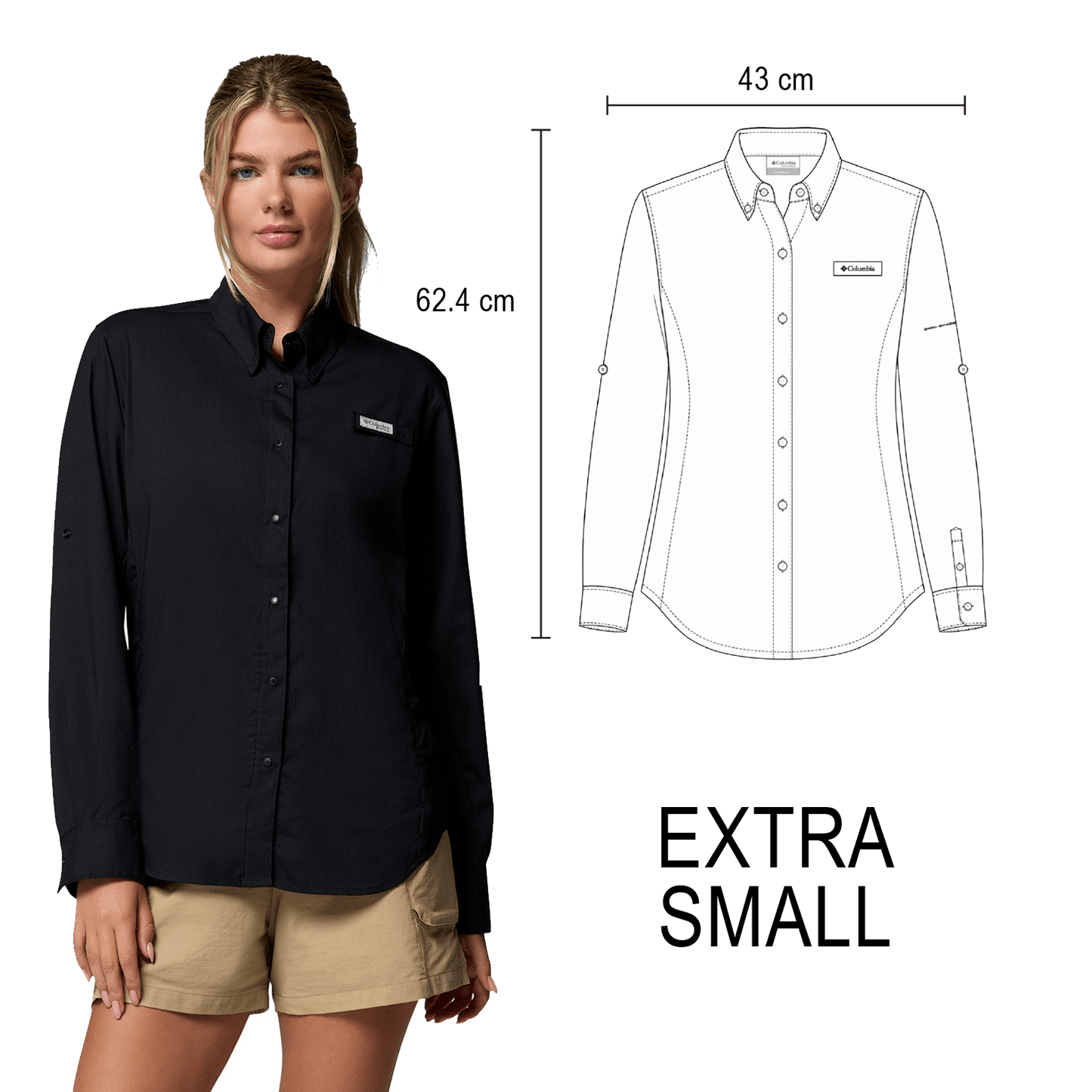 CAMISA TAMIAMI MANGA LARGA COLUMBIA DAMA