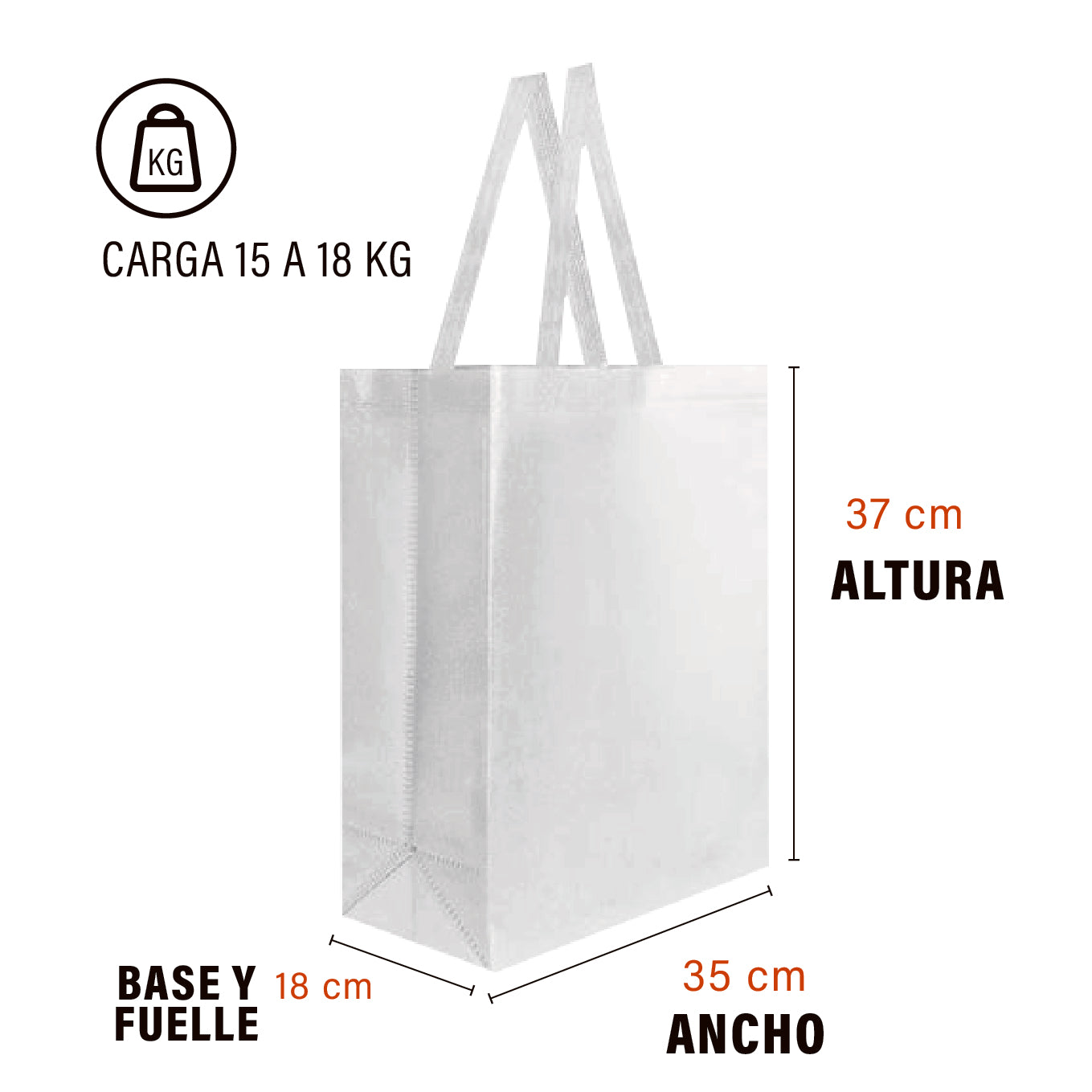 BOLSA ECOLÓGICA 90 G CON ASAS Y FUELLES LATERALES