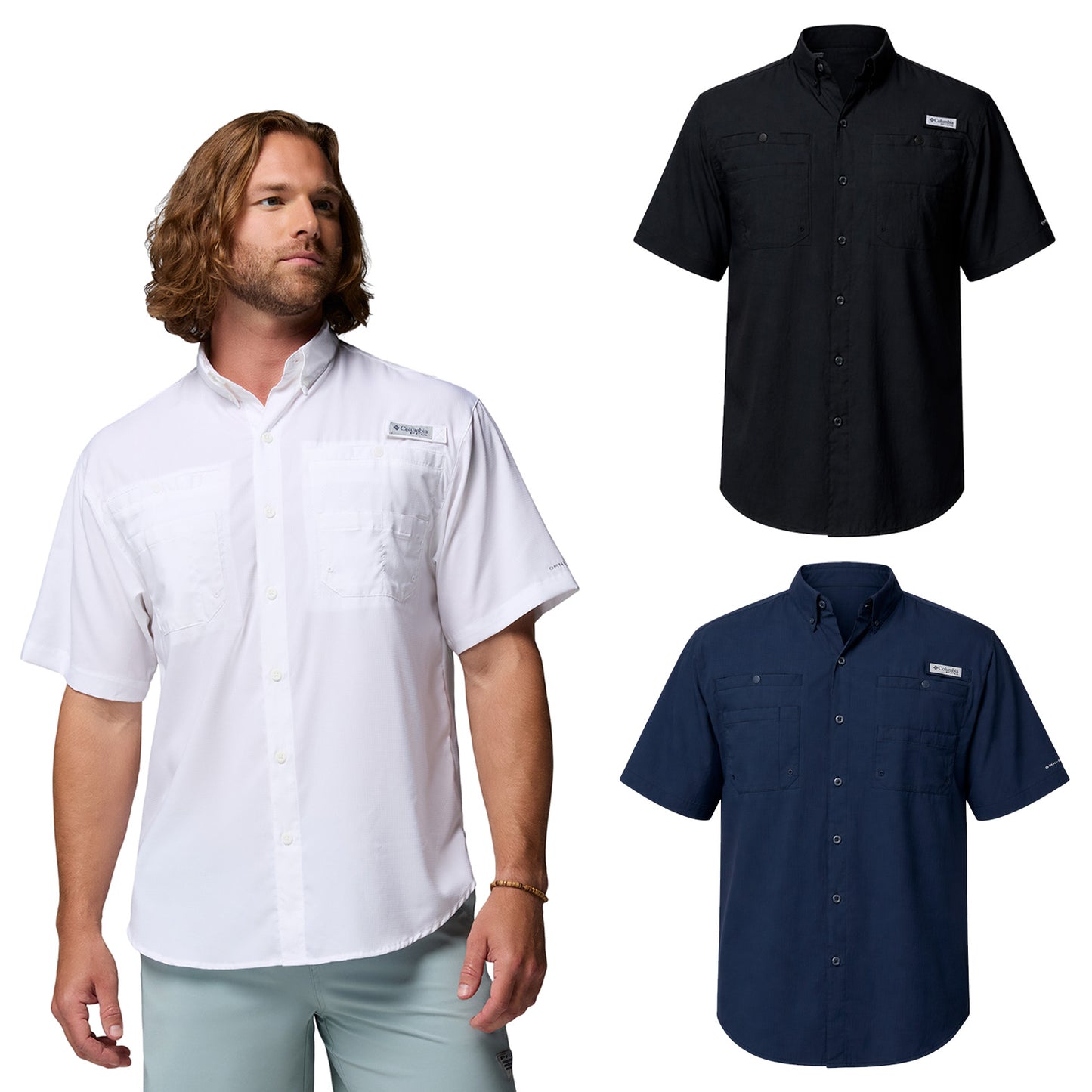 CAMISA COLUMBIA TAMIAMI MANGA CORTA CABALLERO