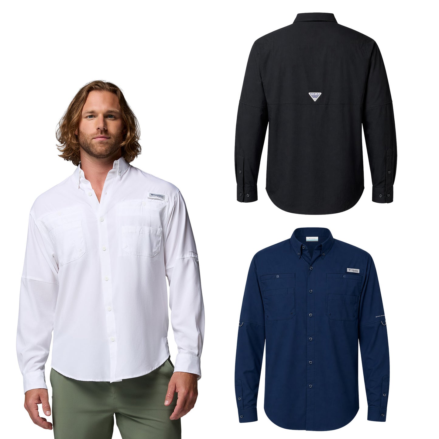 CAMISA TAMIAMI COLUMBIA MANGA LARGA CABALLERO