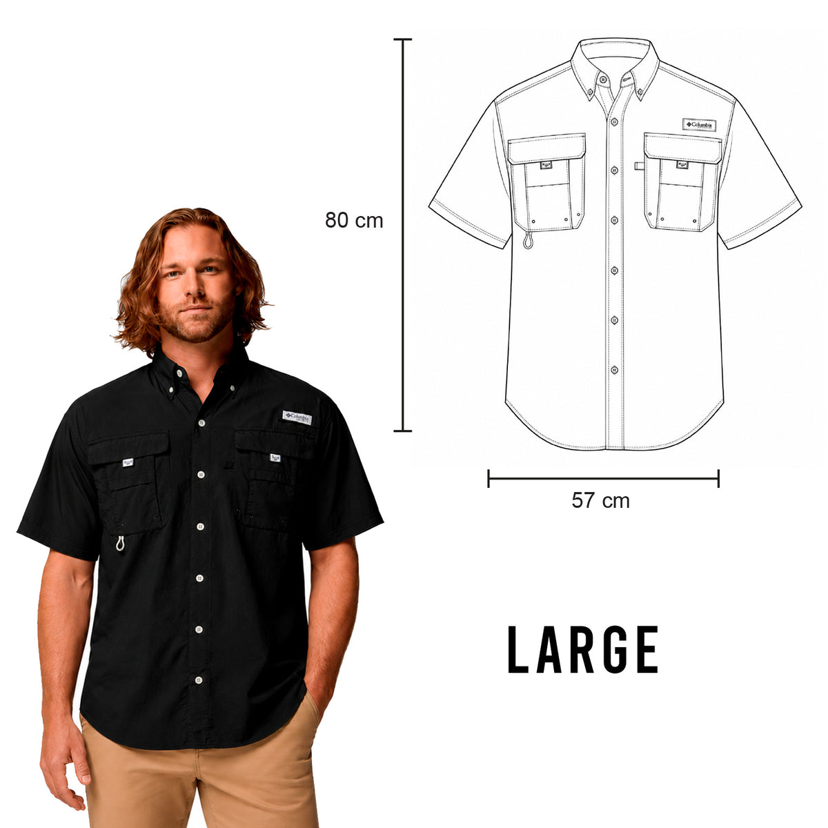 CAMISA BAHAMA MANGA CORTA COLUMBIA