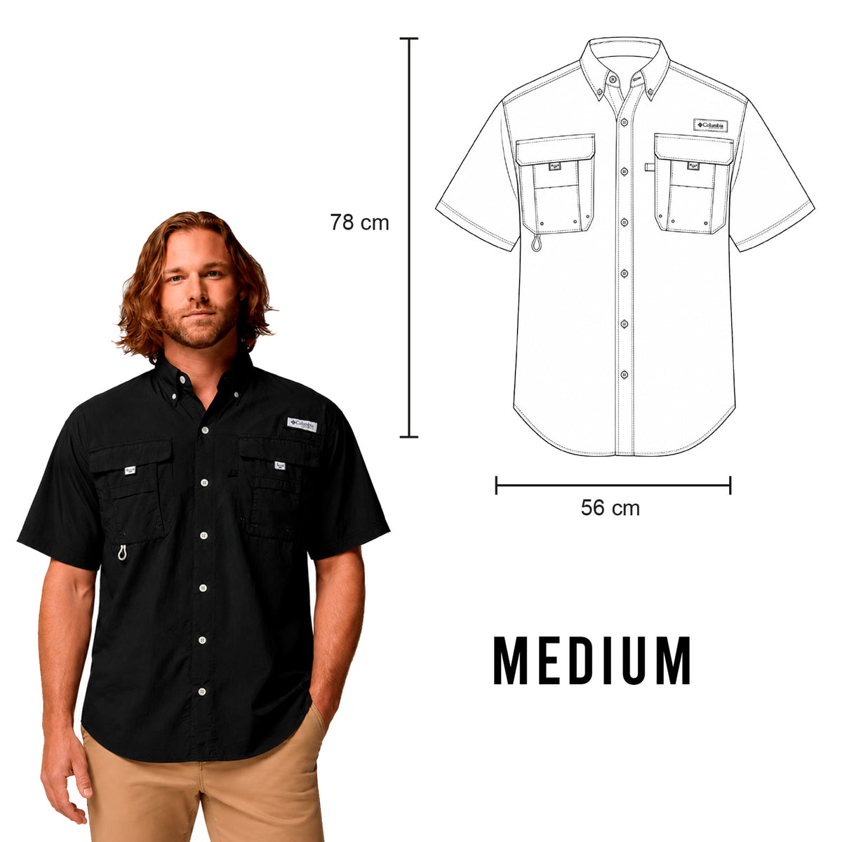 CAMISA BAHAMA MANGA CORTA COLUMBIA