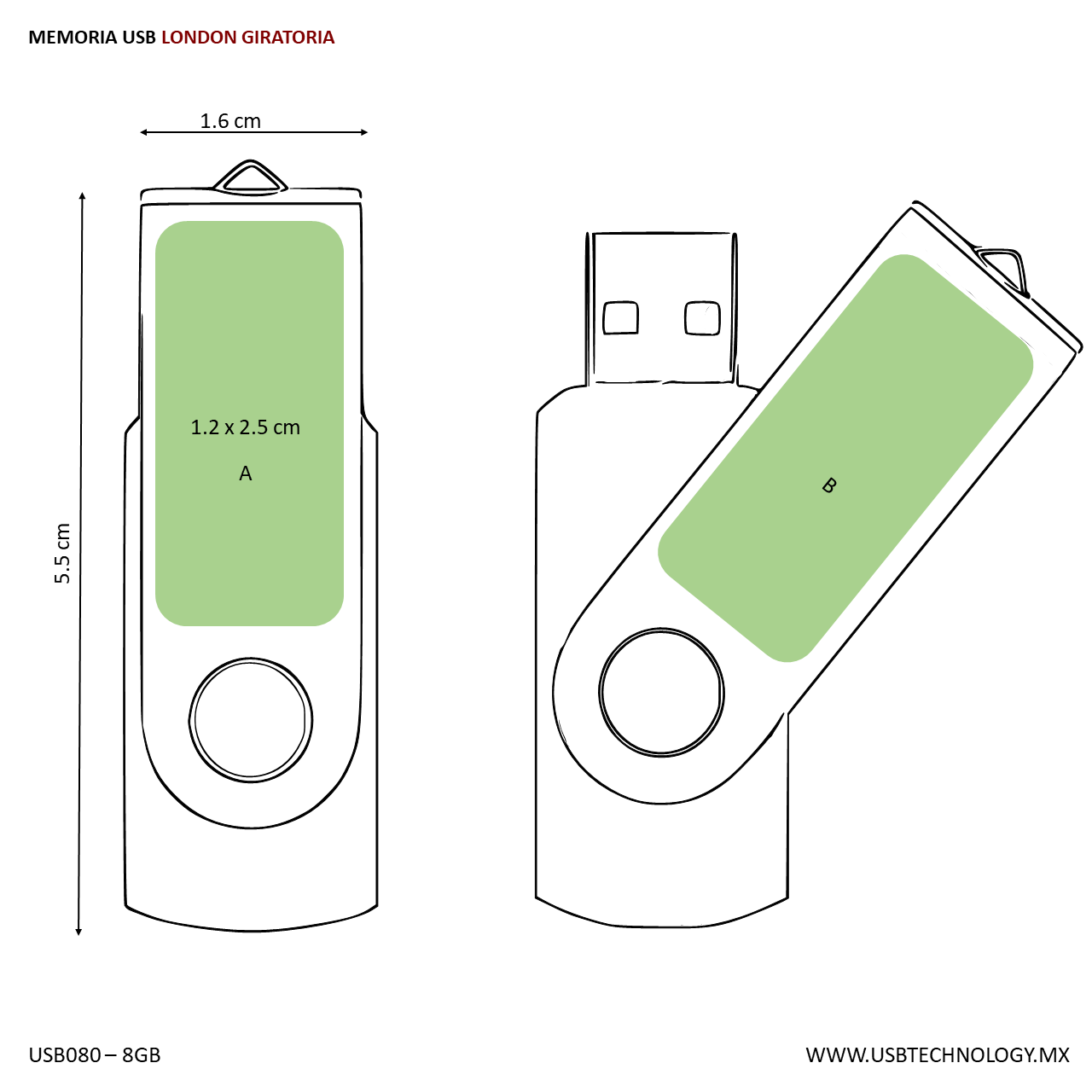 USB LONDON GIRATORIA 8GB