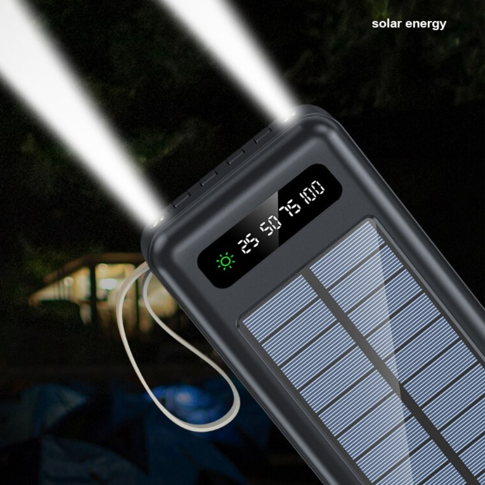 POWER BANK SOLAR 4 EN 1 DE 12,000 mAh